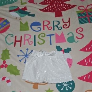 White Sequin Shorts